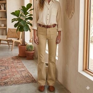 Abercrombie & Fitch Vintage Y2K Khaki Flare Utility Pants